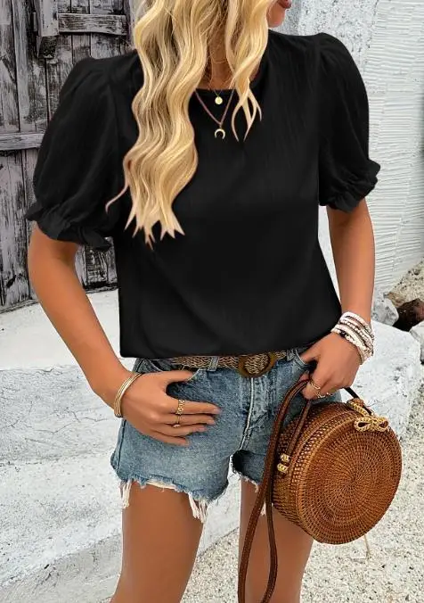 菌デザインのミニマルでエレガントなレディース半袖シャツ