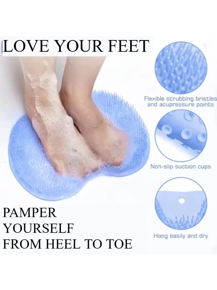1pc Bath Massage Pad - Non-Slip, Easy Clean Shower Foot & Back Scrubber Mat for Enhanced Exfoliation and Relaxation