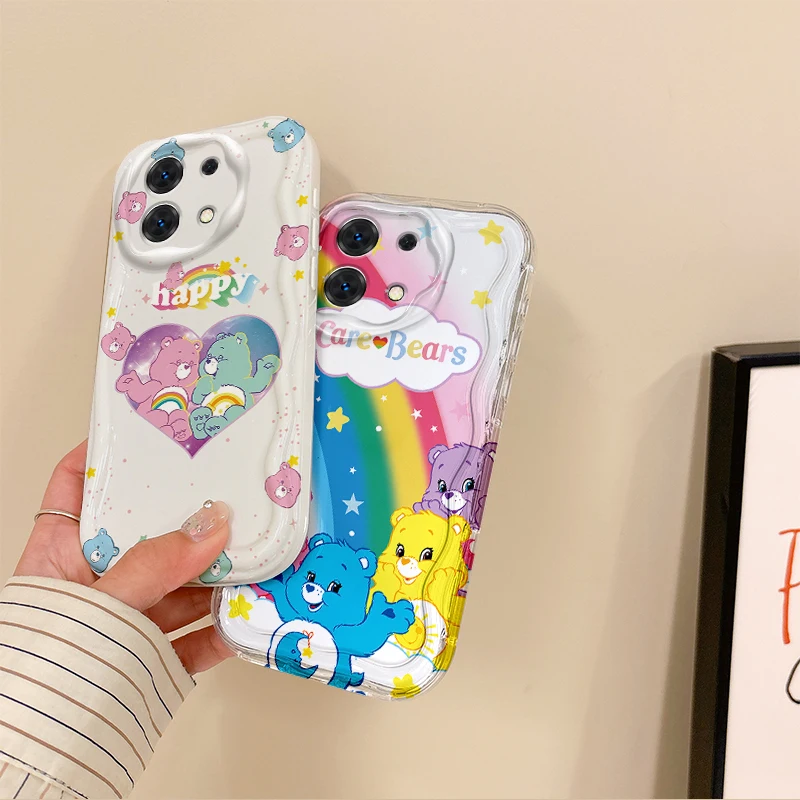 Cute Cartoon Care Bears Phone Case For Redmi Note 13 12 11 ProPlus 10 9 Pro 14C 13C 12C 11S 10A K70 Shockproof Transparent Cover