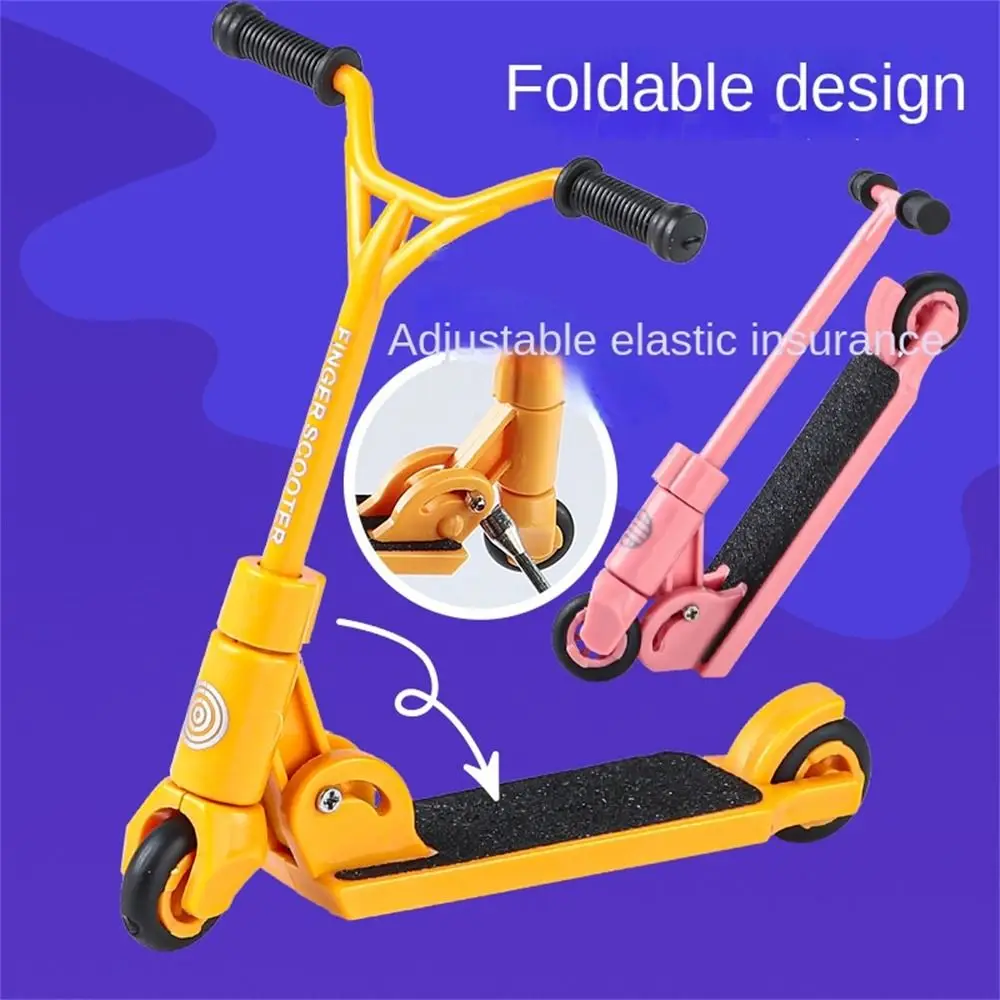 Novidade dobrável dedo scooter simulação de duas rodas mini scooter plástico fingerboard dedo skates crianças brinquedo