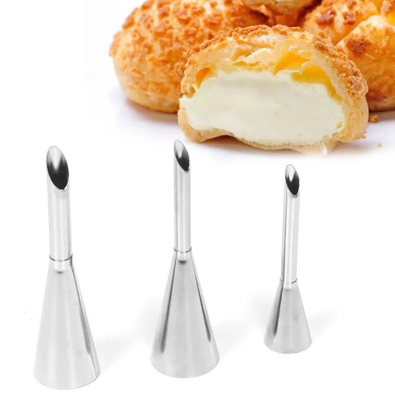 

Cream Nozzles Pastry Syringe 5/6mm Stainless Steel Icing Piping Nozzles Tip Cupcake Puffs Injection Puff For Pastry Chef Tool