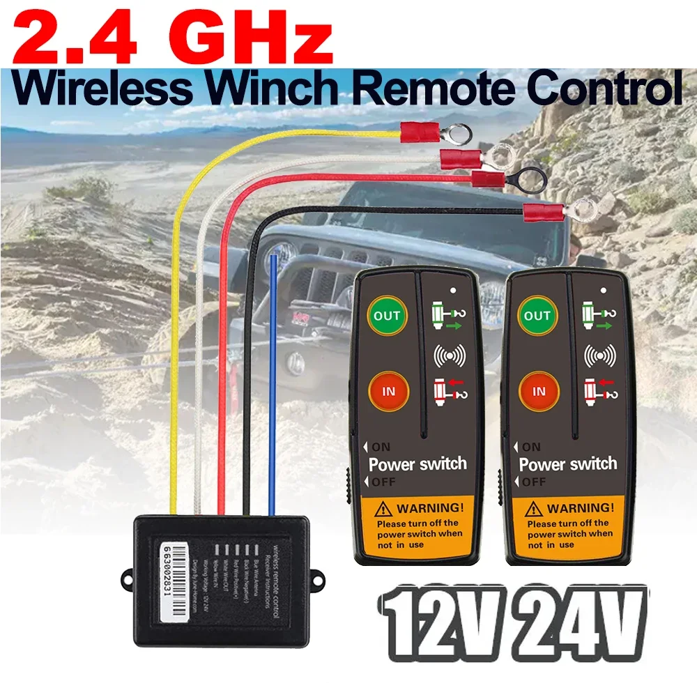 12V 24V Electric Winch Switch Controller Wireless Remote Control Accessories for Jeep Off Road 4x4 ATV Trailer Boat Universal