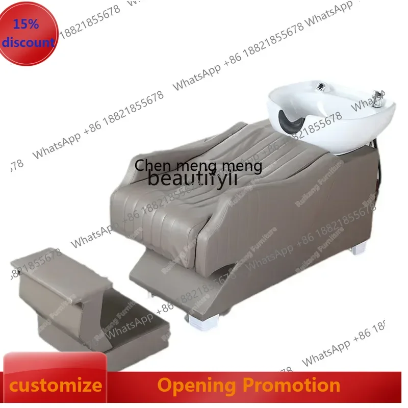 smt7486 Bacino in ceramica Mezza sdraiata Salone Barbiere Shampoo Shampoo Sedia Salone di bellezza Letto sdraiato7486