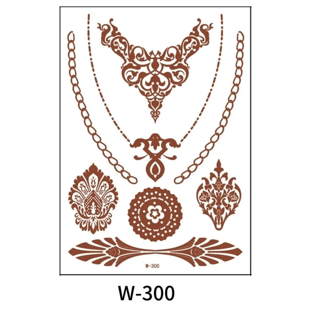 Red Mehndi Stickers Henna Tattoo Stickers Legs Arm Lace Fake Tattoo Temporary Tattoo Waterproof Wedding Tool Body Art Sticker