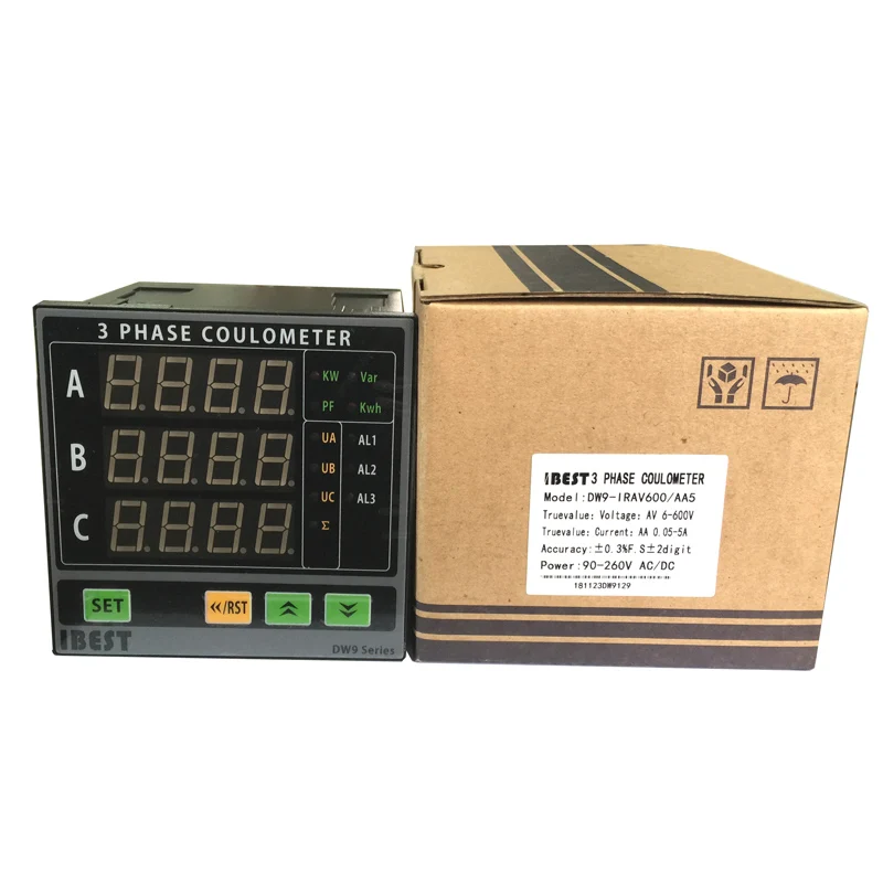 DW9 Three 3 Phase 4-20mA Analog Output Digital Power Factor KWH Meter Controller/Multi-Function Ampere Voltage Meter (IBEST )