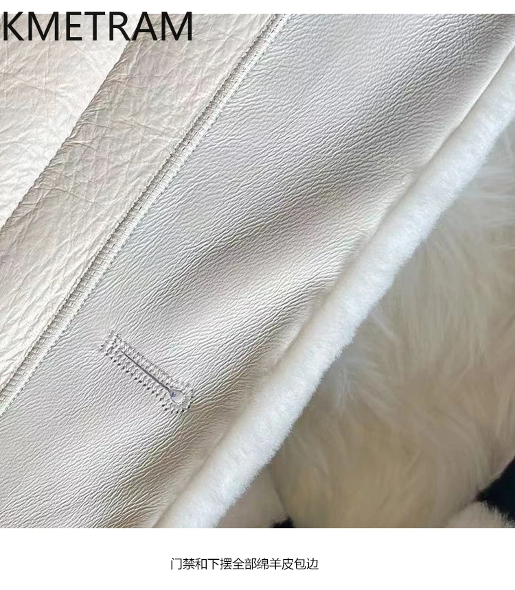 Naturalna wełna merino, skóra owcza, dwustronna kurtka futrzana damska, luksusowy czarno-biały płaszcz z prawdziwego futra, odzież zimowa 2025, fourrure