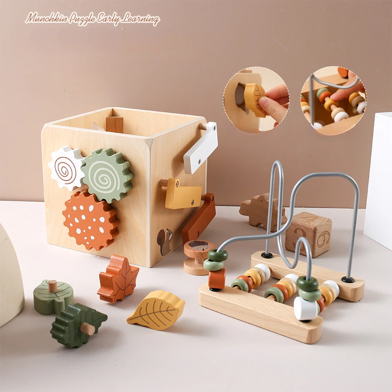 Giocattolo per bambini Puzzle in legno Casa delle bambole occupata Scatola del tesoro Educazione Montessori Giochi da tavolo occupati Matematica Giocattolo sensoriale Giocattoli interattivi