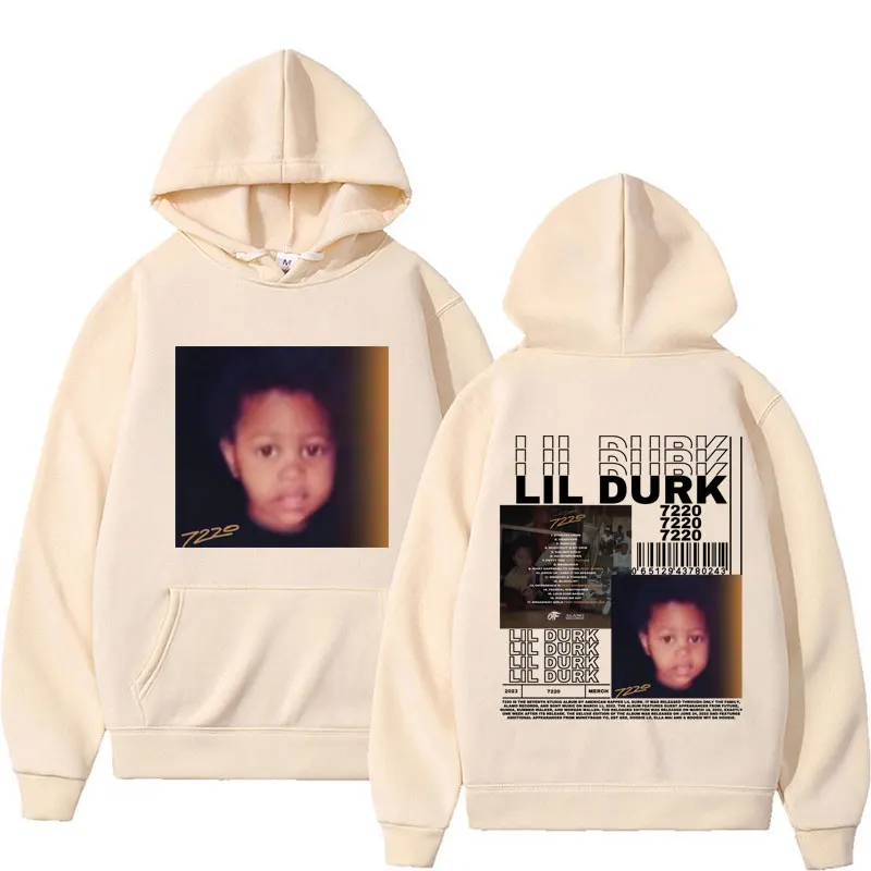 Rapper Lil Durk New Album Double Sided Print Hoodies Men Hip Hop Vintage Long Sleeve Hoodie Male Oversized Sweatshirt Streetwear