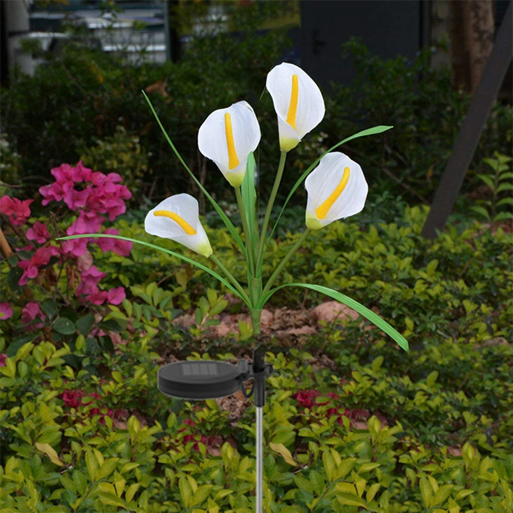 

2pcs Led Solar Flower Lights Colorful Garden Lawn Pathway Yard Landscape Lights Outdoor Solar Lamp For Walkway Pool White Purple