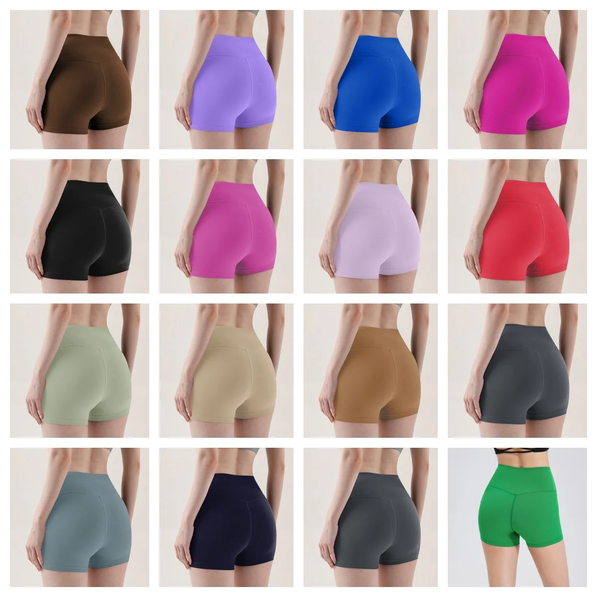 Women Sports Short Yoga Legging Shorts Squat Proof High Waist Fitness Tight Shorts Quick Drying Cycling Workout Gym Shorts