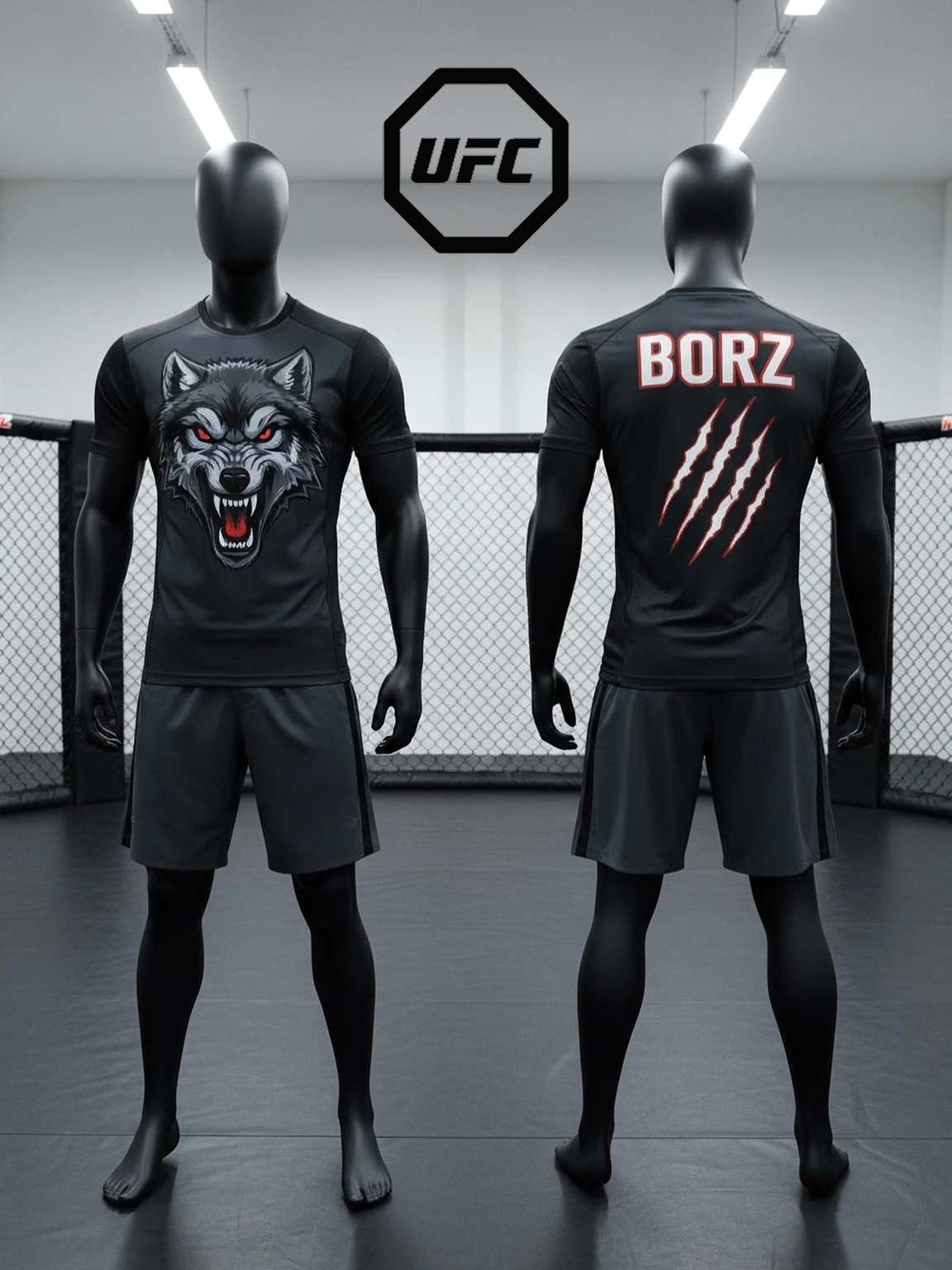 

Топ-боксеры UFC 2026, Khamzat Chimaev Wolf King, боевые шорты с короткими рукавами, мужские шорты ММА, большой дышащий быстросохнущий спортивный костюм