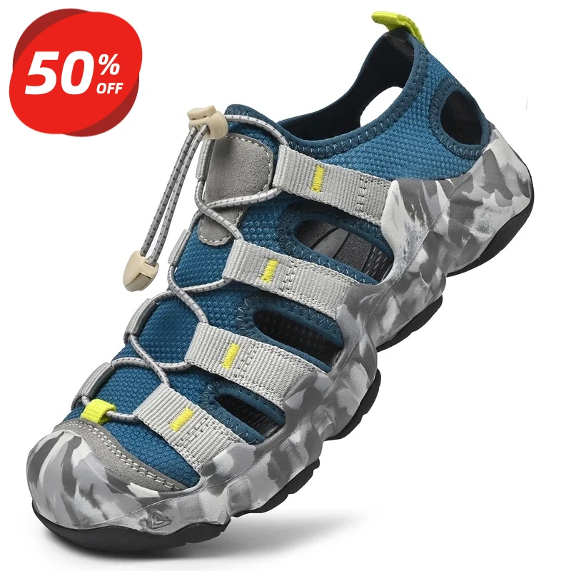 

2026 Men's Women's Sandals Summer Outdoor Student Sandals Anti slip Soft Bottom River tracing sneakers Flat Bottom Beach Shoes