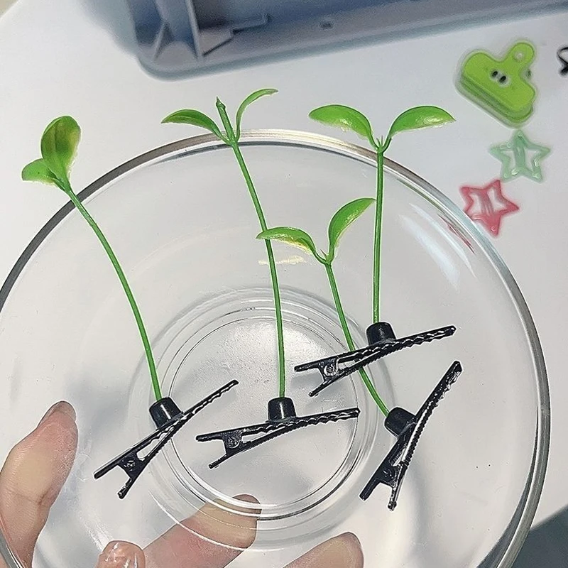 5/10/20 قطعة مشبك شعر العشب الصغير مضحك نبات الفول دبابيس الشعر الكورية إكسسوارات الشعر دبوس الشعر لطيف للأطفال النساء الفتيات أغطية الرأس