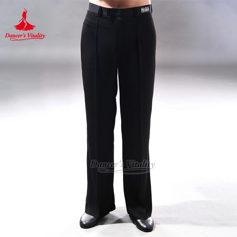 

Adult Latin Dance Practise Stripes Trousers for Men Dancer's Vitality Standard Ballroom Training&Perform Clothing Without Pocket
