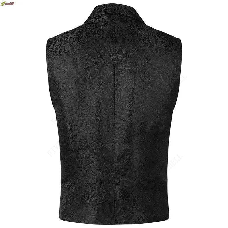 Men Steampunk Renaissance Cosplay Medieval Gothic Waistcoat Vest Vintage Vicotiran Jacquard Swallow Top Noble Fiveshell Costume