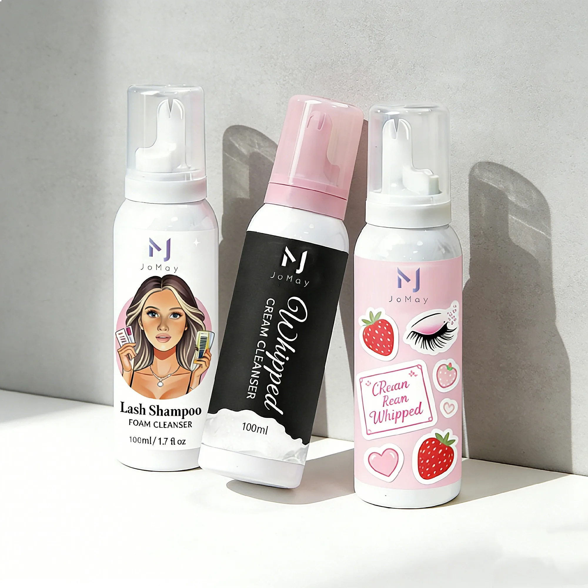 High Quality White Whipped Cream Lash Shampoo Foam Cleanser Natural Vegan Eyelash Extension