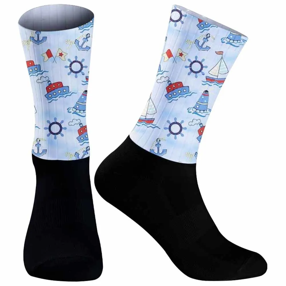 Men women running outdoor cycling socks New Pirate Ship Skull Pattern Socks breathable road cycling socks