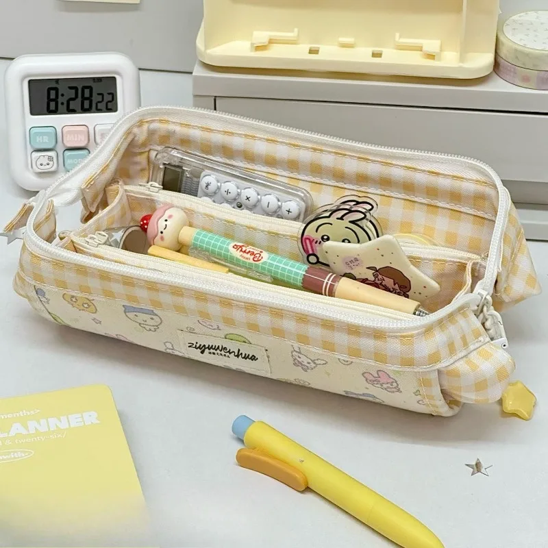 New Bandai Tamagotchi Mametchi Cylinder Pencil Case Creative Personalized Large Capacity Student General Stationery Storage Bag