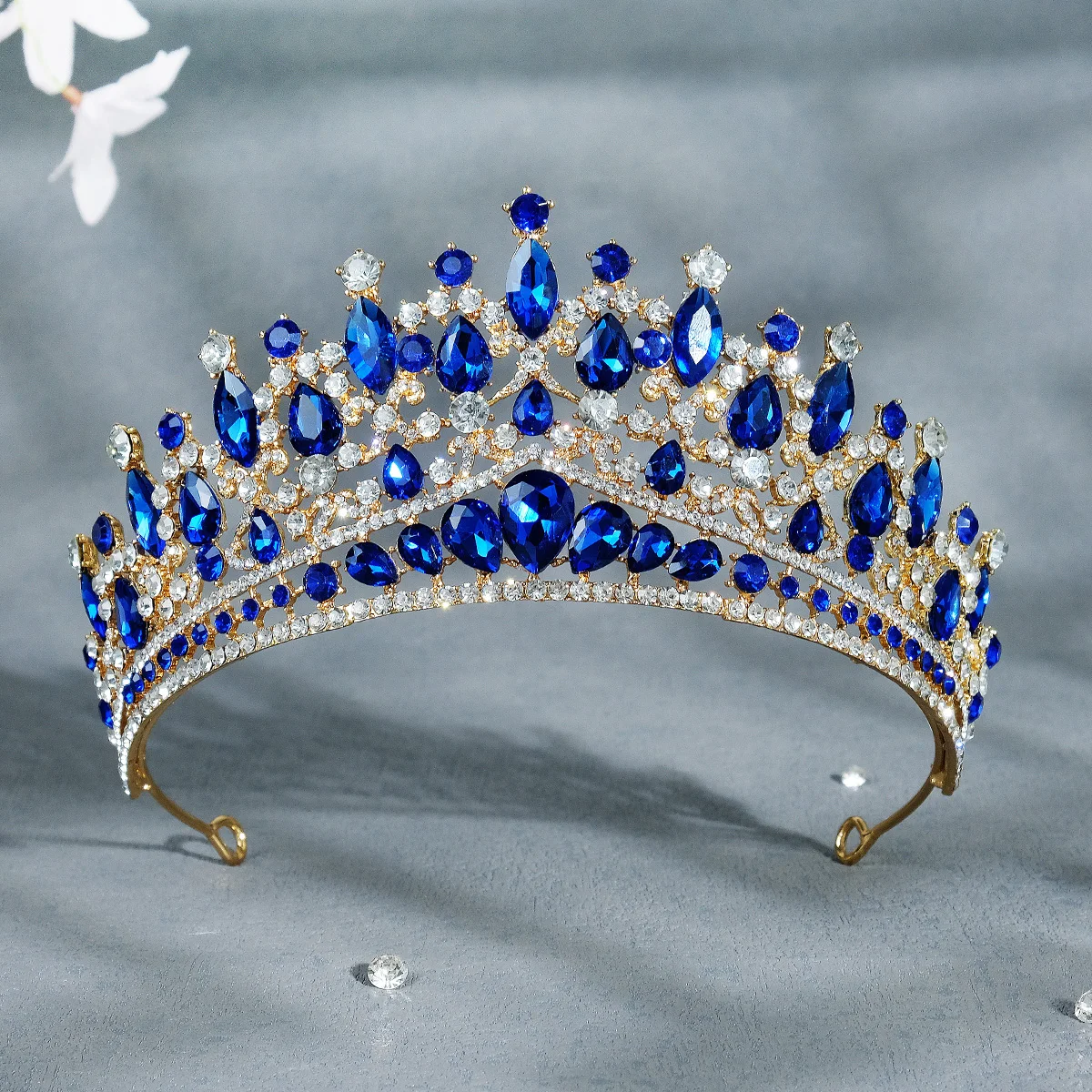 มงกุฎแต่งงานคริสตัล rhinestone tiaras และ crowns สำหรับผู้หญิงเครื่องประดับผมเจ้าสาวยางรัดผมน่ารักปาร์ตี้ headpiece ของขวัญ