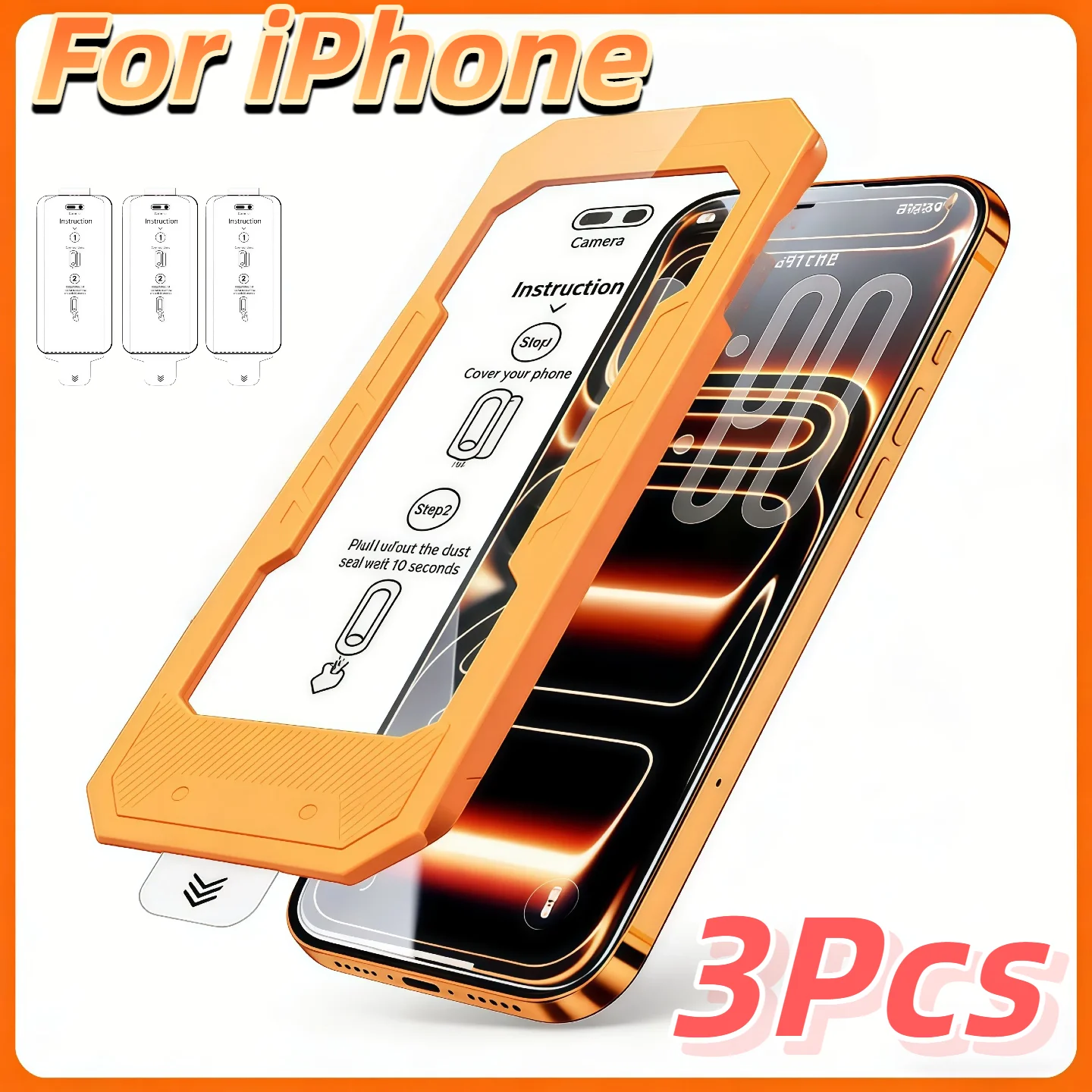 

3-Pack HD 9H Tempered Glass Screen Protector Set for iPhone Air 17ProMax 16Pro 15Plus 14 13 12 Series Full Coverage Protection