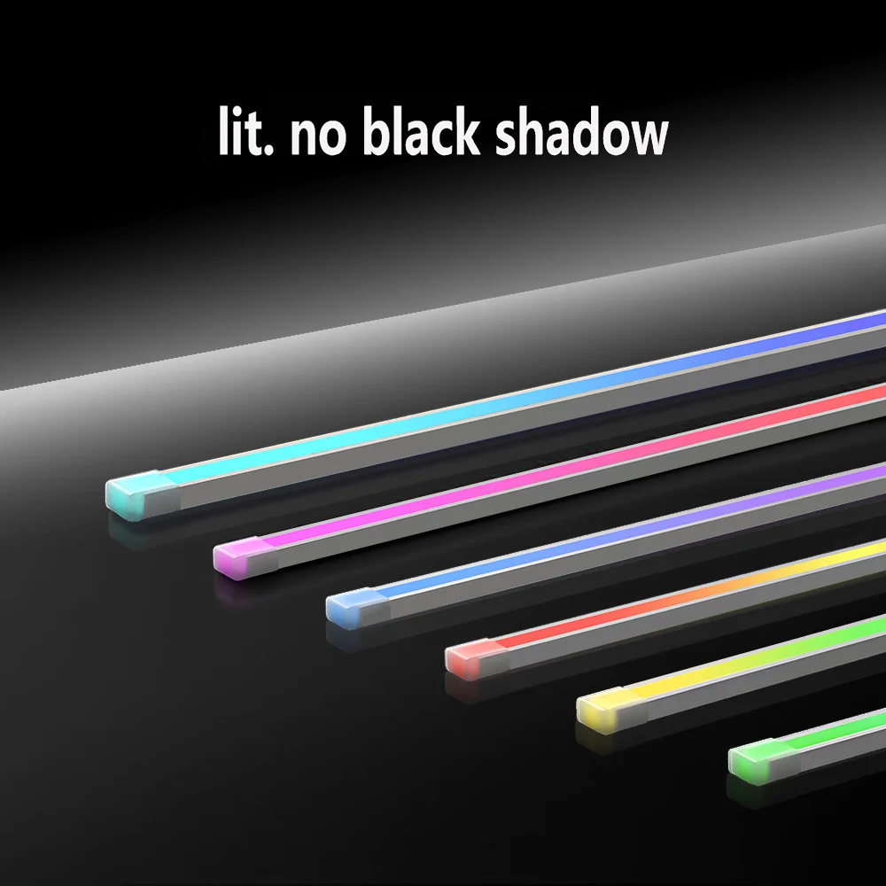 ARGB Computer Chassis LED Light With 5V 3Pin/small 4Pin Square Tube Silicone Colorful Atmosphere DIY Light Strip Computer Lamp