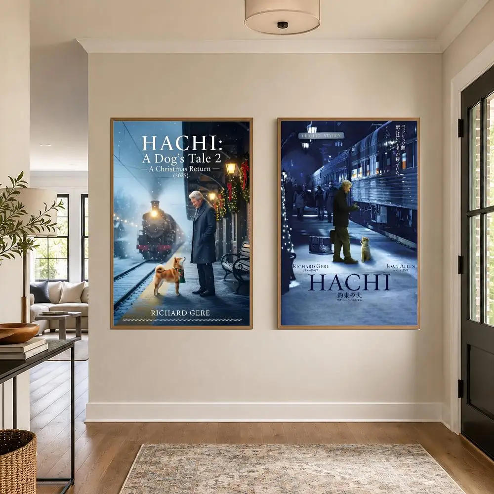 Classic Hachi A Dog's Tale Poster Graphic Wall Art Poster HD Waterproof PP Paper Print for Bedroom Living Room Office Decor Gift