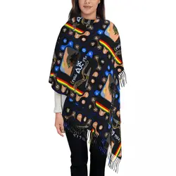 Female Large Ethiopian Habesha Geez Alphabet Scarves Women Winter Soft Warm Tassel Shawl Wrap Scarf