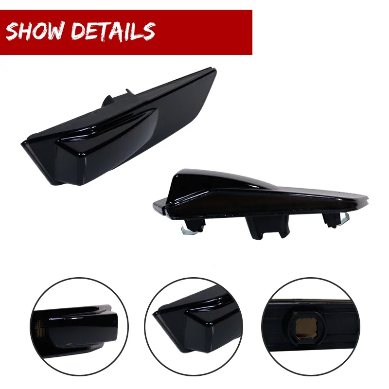 For 2003 2004 2005 2006 2007 Infiniti G35 2 doors coupe Smoked Lens Front Bumper Side Marker Light Cover Shells No Bulb / Socket