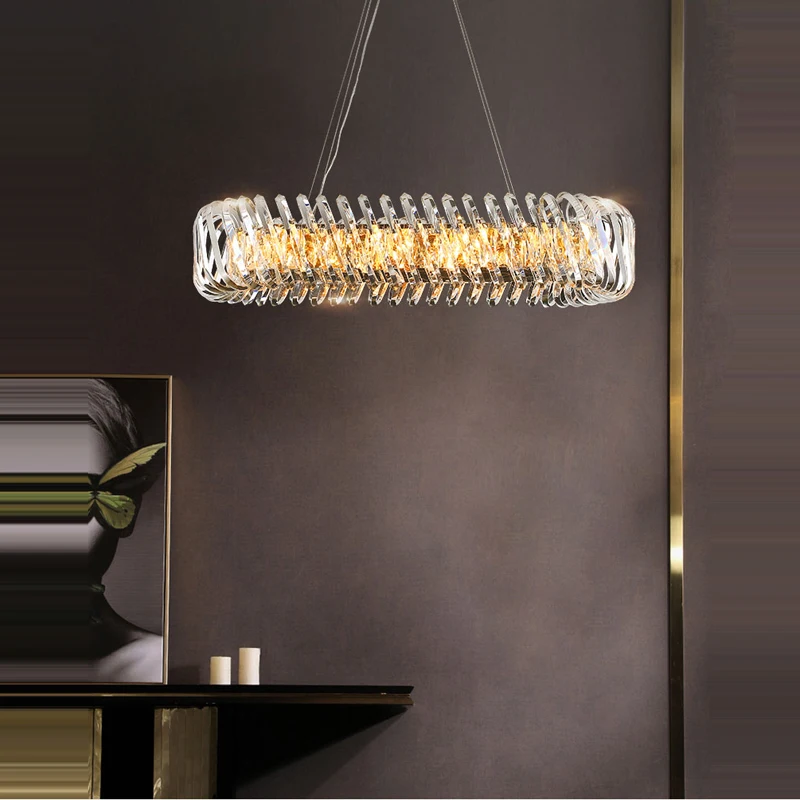 LED Round Gold Dimmable Lamparas Colgantes Chandelier Lighting 2025 New Trend Lustres Para Sala Estar For Living Room