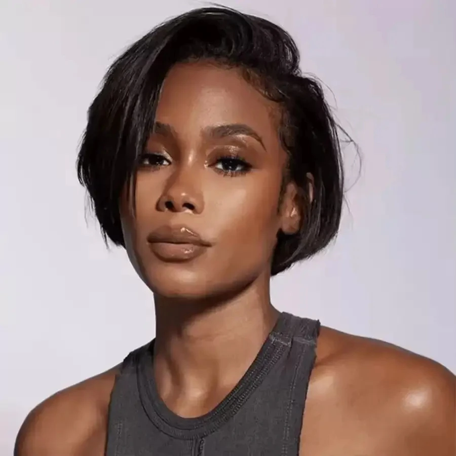 رخيصة مستقيم قصير بوب شعر مستعار عابث قطع شعر مستعار 13x4 HD الدانتيل الباروكة الأمامية 100% شعر الإنسان واي الجانب جزءها قبل قطعها للنساء السود #4