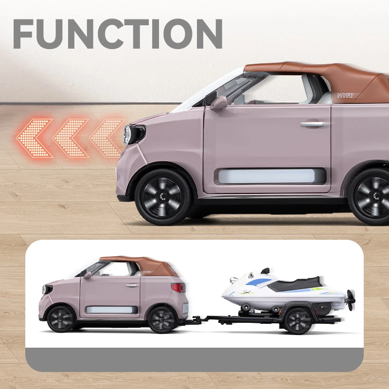 1:24 WuLing MINI HONGGUANG EV Liga Diecasts Modelo de Simulação de Metal carros Brinquedo de Praia barco a motor uma peça Venda Quente juguetes niños