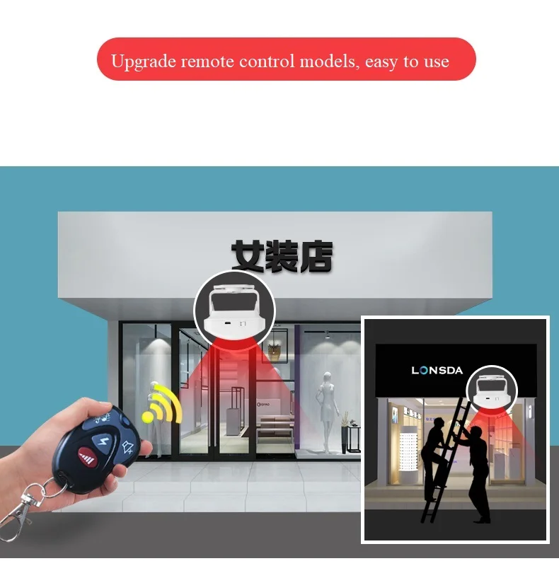 Darho Wireless Home Security  Magnetic 36 Tunes Sensor Alarm Shop Door Open Split Entry Detector Commercial Welcome Chime Bell