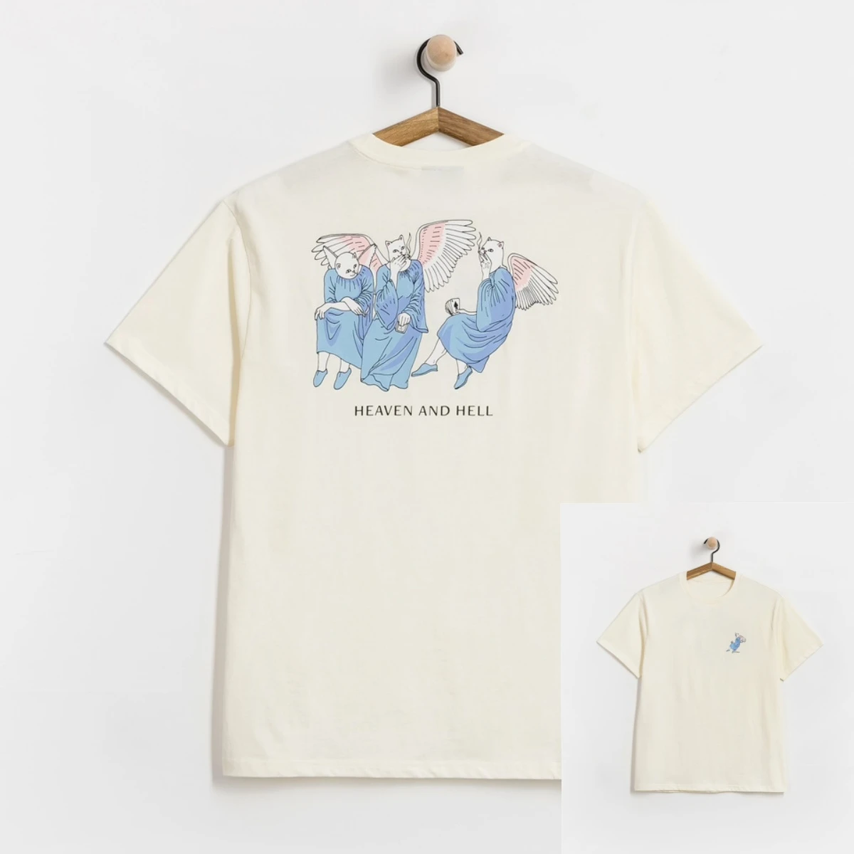Camiseta RipNDip Heaven and Hell Trend, camiseta gráfica 100% algodón, ropa de calle de verano para hombres y mujeres