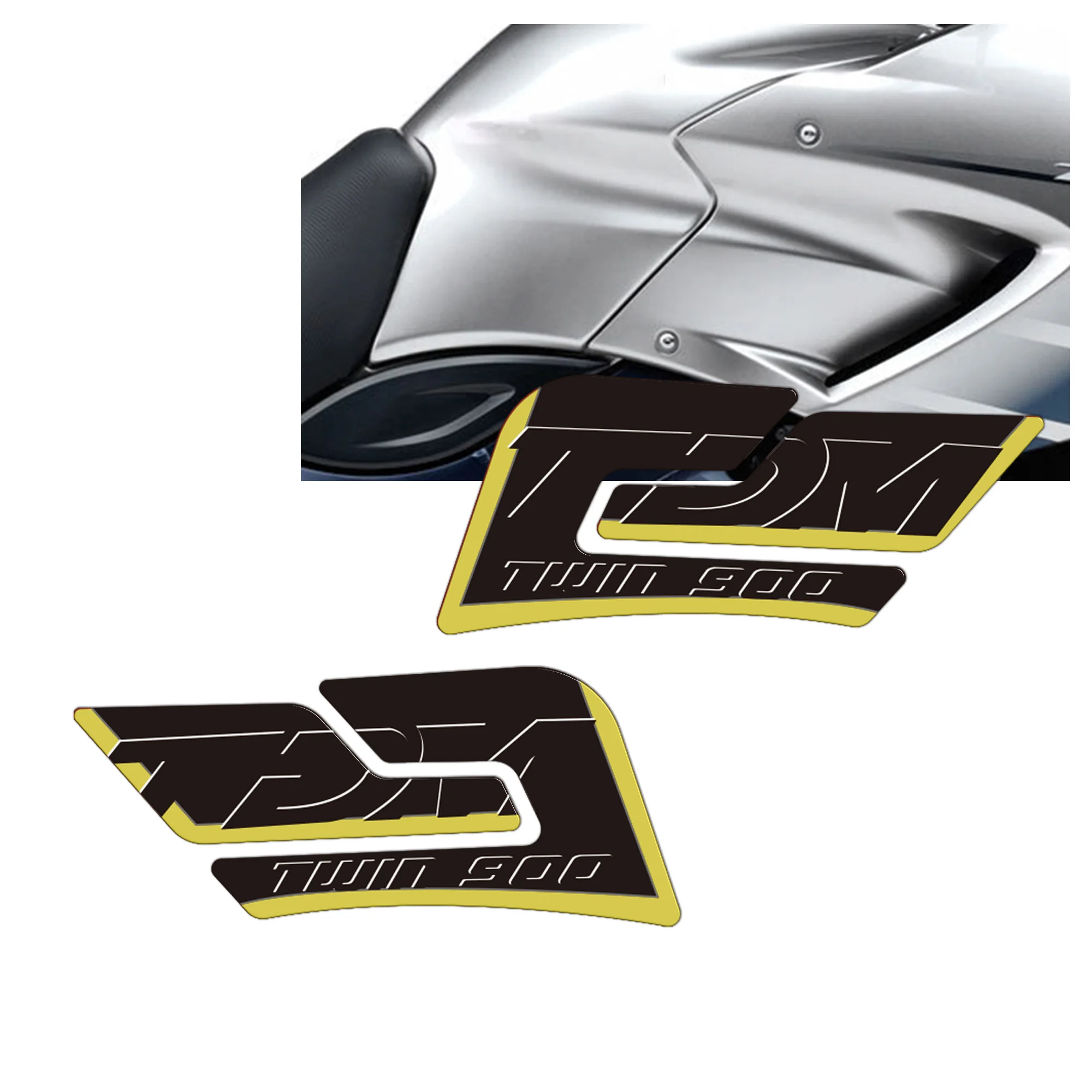 Motorcycle 3D Resin Tank Side Protection Stickers Decal Compatible with TDM 900