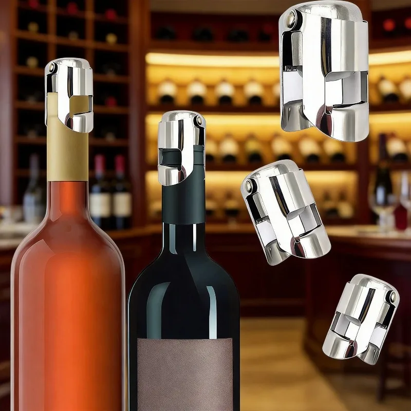 1PC Stainless Steel Champagne Sparkling stopper Wine Bottle Stopper Sealing Bottle Cap Wine Beer Bottle Cork Plug Bar Tools