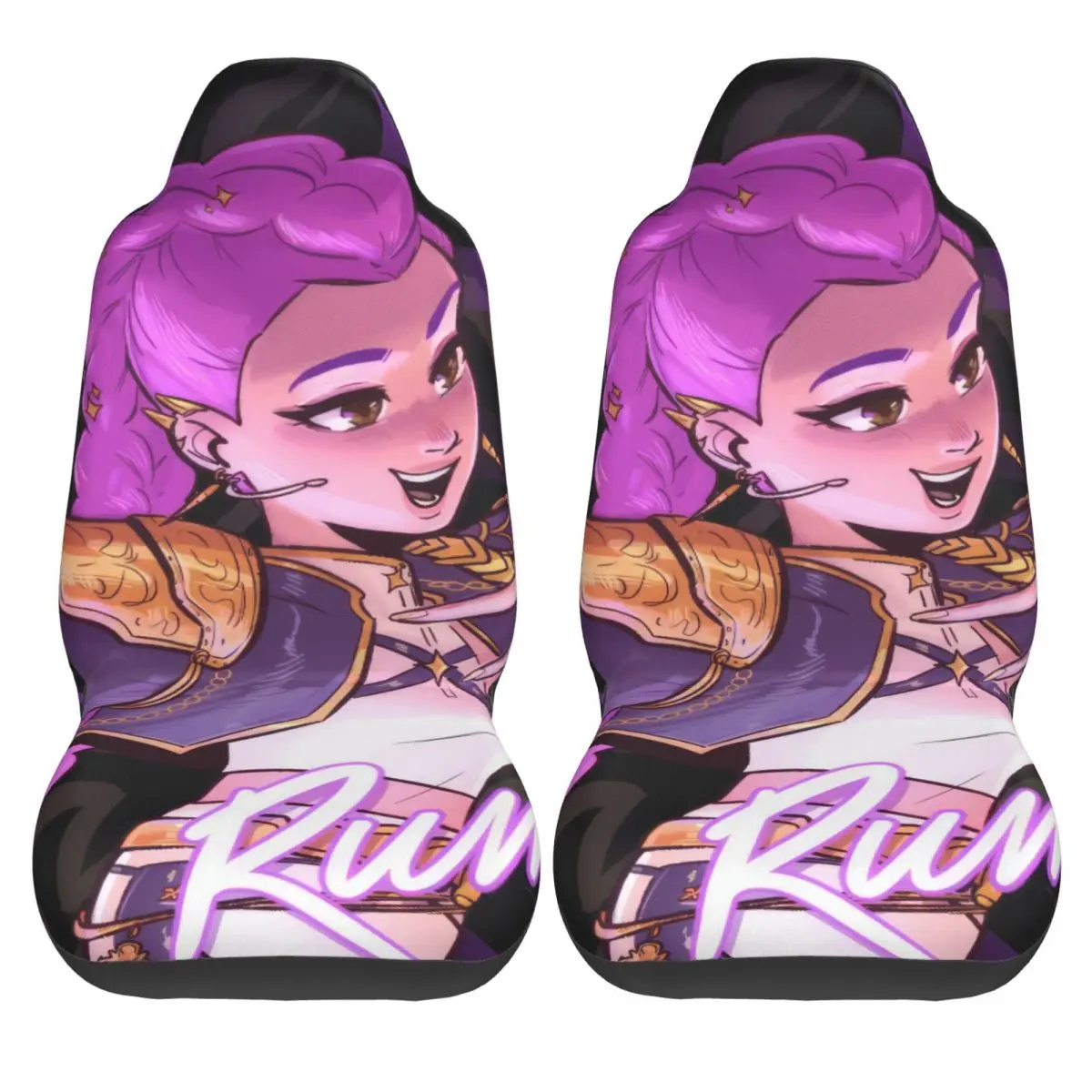 KPop Demons Hunters Huntrix Rumi غطاء مقعد السيارة العالمي حامي الملحقات الداخلية النساء مقاعد السيارة يغطي
