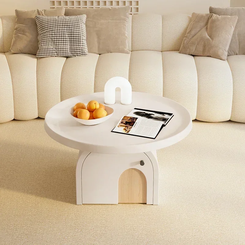 Round Clear Design Coffee Table Side Small Tray Sofa Mobile Coffee Table Balcony Minimalist Mesa Auxiliar Salon Home Furniture