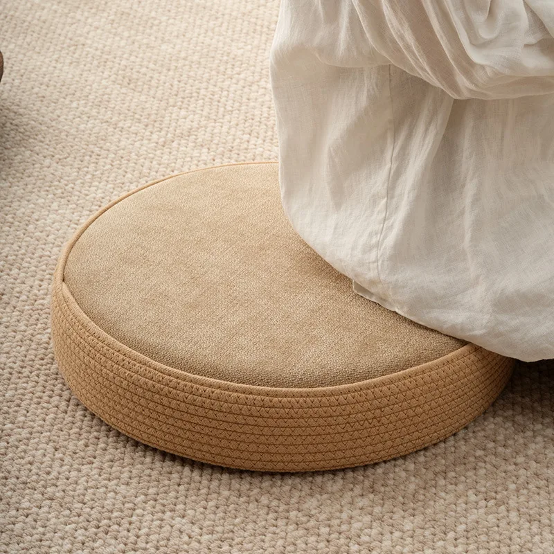 Round Meditation Cushion with Thick Padding, Large Floor Zafu for Yoga & Relaxation, Home Seat