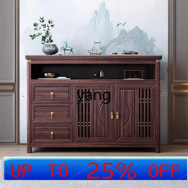 

LTT new Chinese-style solid wood dining side cabinet, wall locker, large-capacity double-door tea cabinet