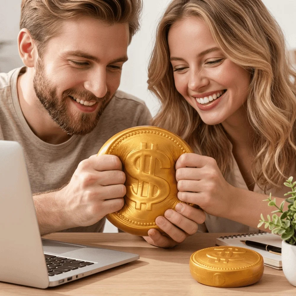 15cm Extra Large Big Gold Coin Squeeze Embossed Dollar Sign Realistic Coin Shape Slow Rebound Squeeze Soft Fidget