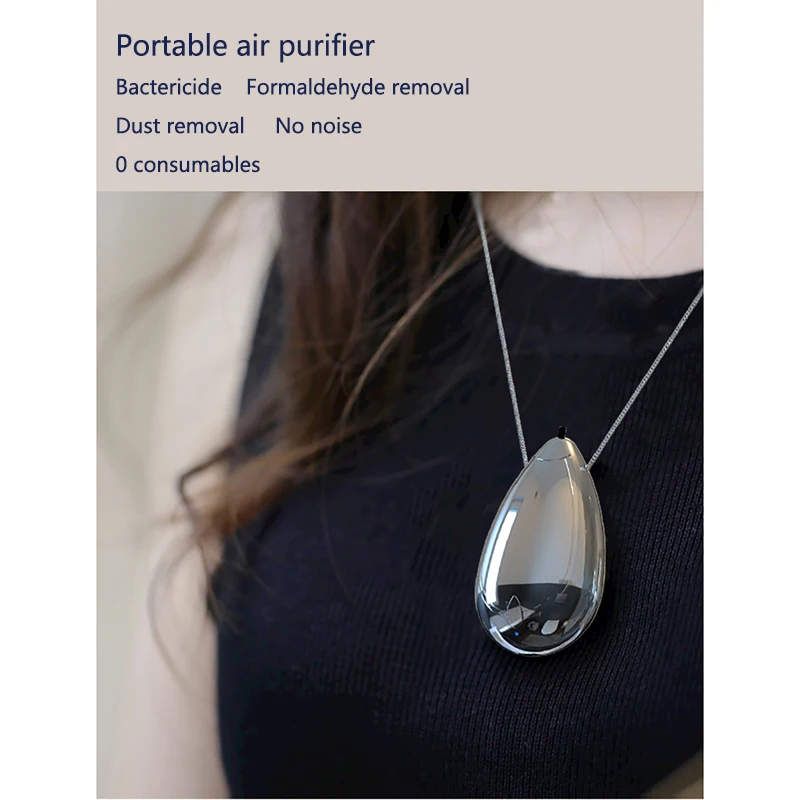 Fashionable Personal Wearable Mini Portable Rechargeable Negative Ion Hanging Neck Air Purifier