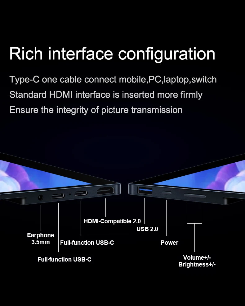 15,6 Zoll 4K OLED Tragbarer Monitor 550Nit USB-C HDMI-kompatibler externer Gaming-Monitor für Xbox Switch Laptop MacBook Phone – Detail 12