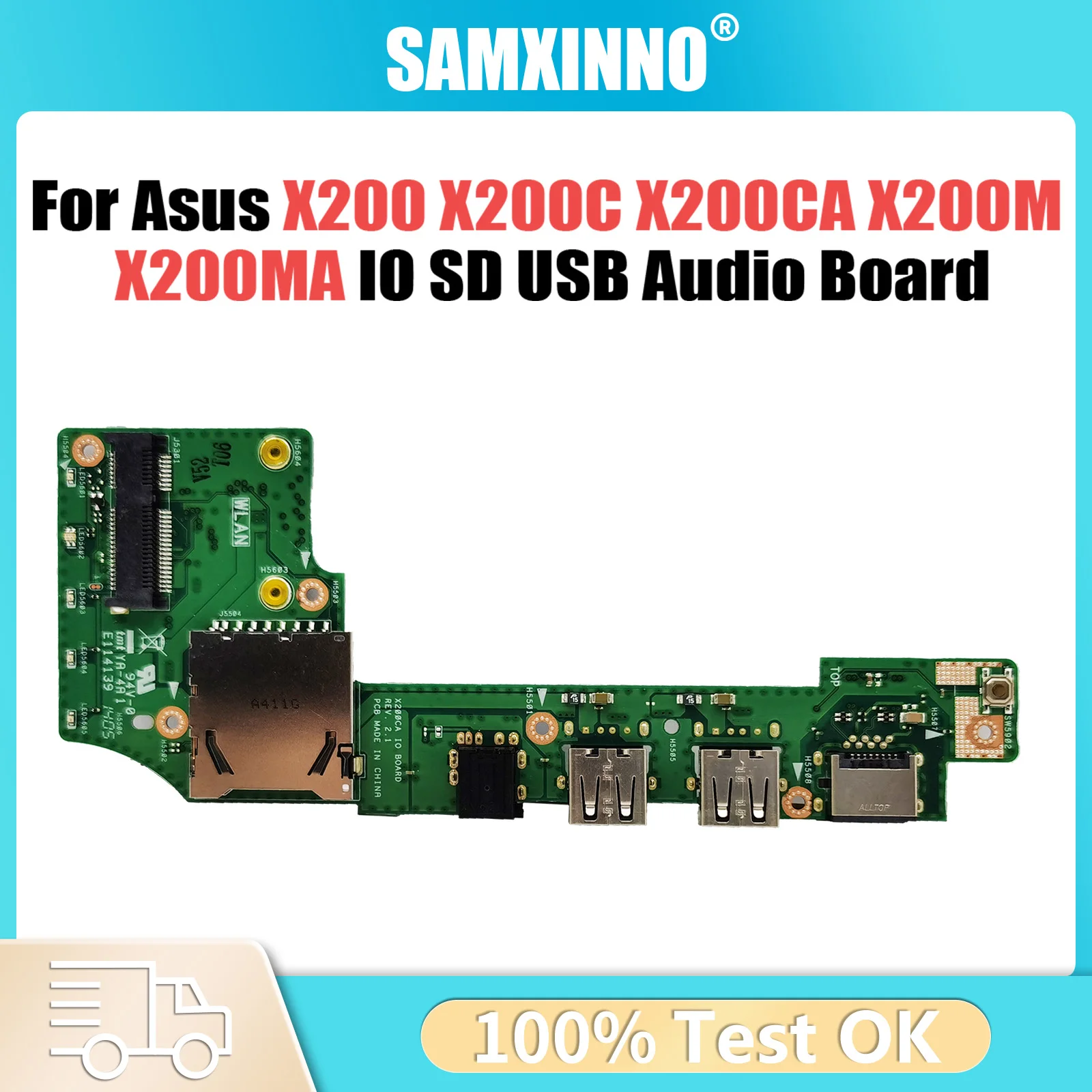 For ASUS X200 X200C X200CA X200M X200MA IO SD USB Audio Board IO_BOARD 60NB04U0-101020