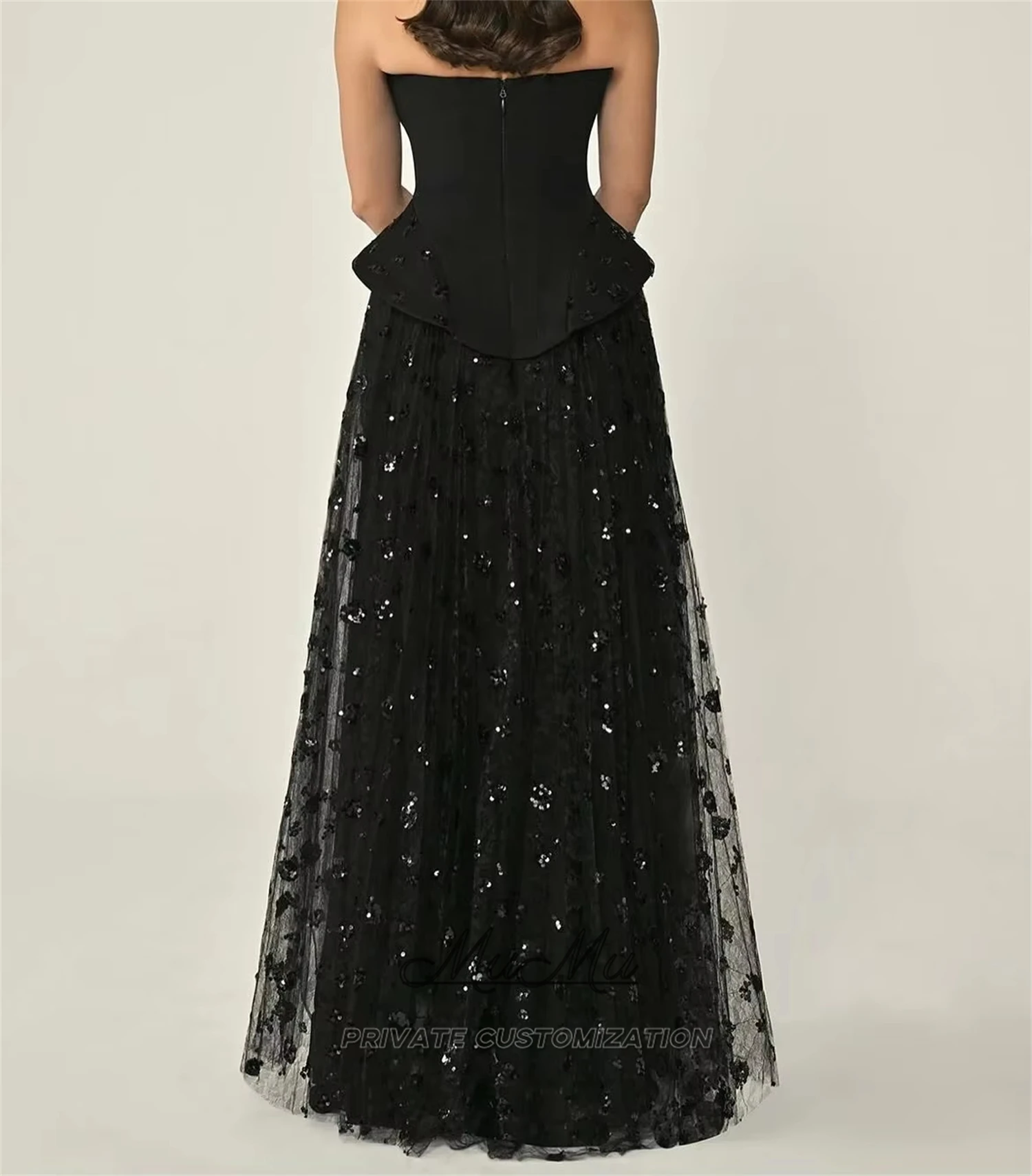MuMu Customized Dresses for Girls Elegant Party Sequin dress Cocktail Dress Graduation Dress Formal Occasion Dresses black Dress image 2