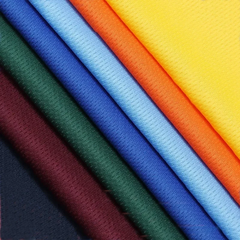 Bird Eye Stretch Knitted Mesh Fabric Soft Quick Drying By The Meter for Sports Clothes Shirt School Uniform Sewing Cloth White