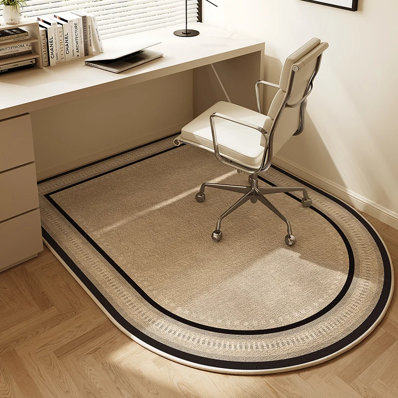 VIKAMA Moderner, einfacher, gebogener Teppich, Antifouling und wasserdicht, für Schlafzimmer, Computer, Stuhl, Matte, Arbeitszimmer, Heimdekoration