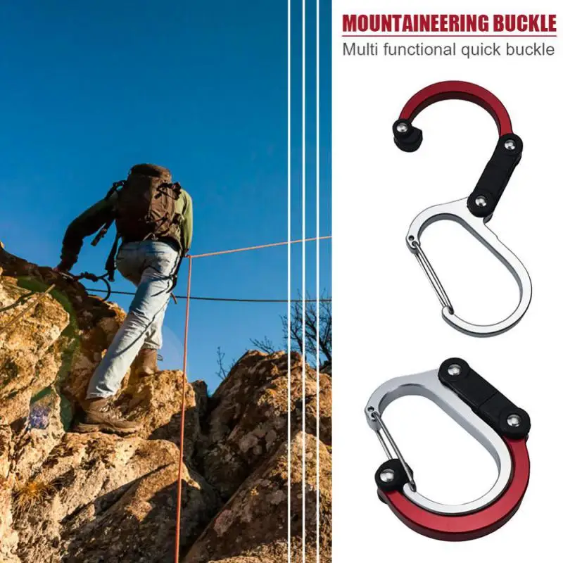 S/L Hybrid Gear Clip - Carabiner Rotating Hook Clip Non-Locking Strong Clips For Camping Fishing Hiking Travel Backpack Out