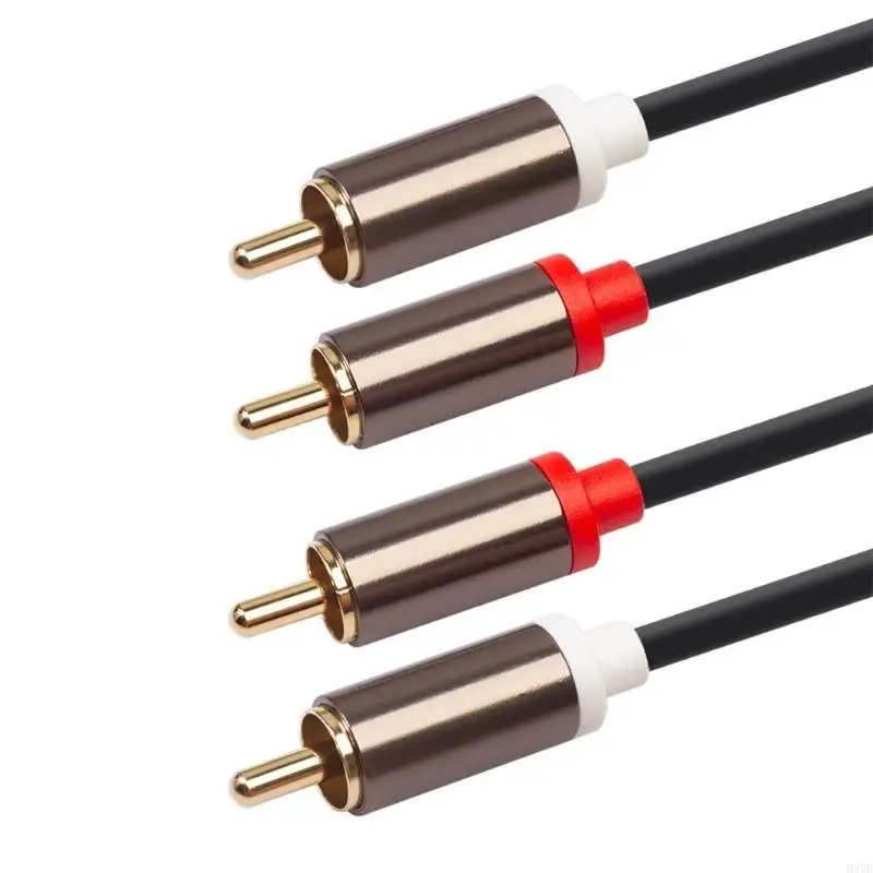 H37B 2RCA Male to Male Stereo Aux Cáp với đầu nối mạ vàng cho nhà hát tại nhà Bộ khuếch đại HDTV Hệ thống Hifi