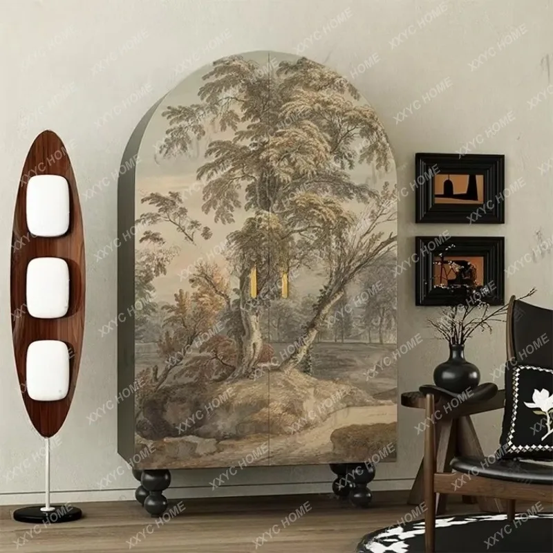 XX Retro Domestic Solid Wood Wardrobe Bedroom Double-Door against the Wall Storage Organizer Curio Cabinet
