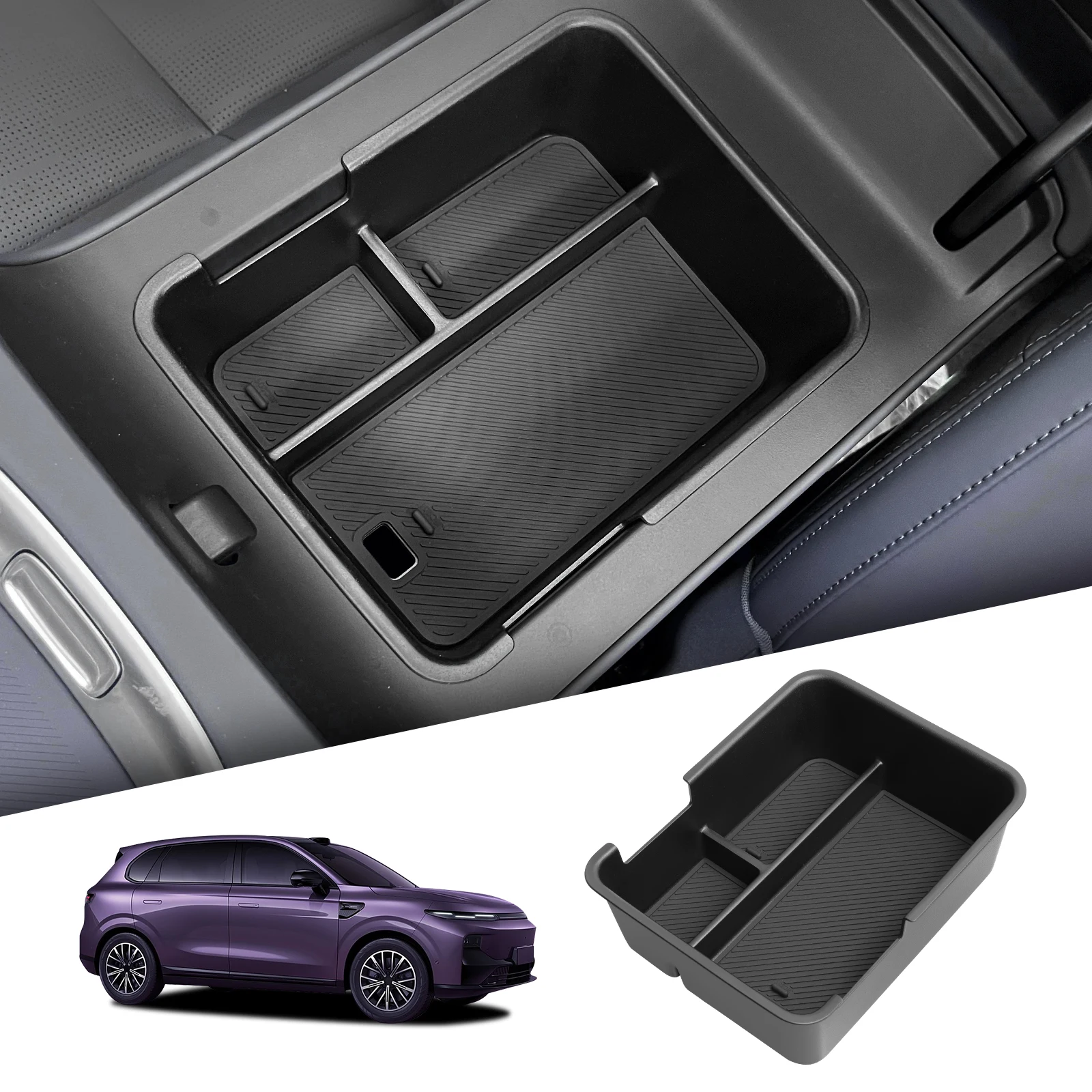 

LUCKEASY for Leapmotor B10/B01 2025 2026 Central Armrest Storage Box Stowing Tidying Car Tray ABS Organizer Accessories Black